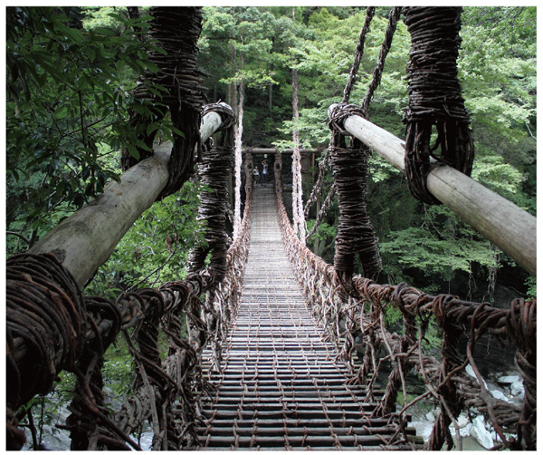 徳島  祖谷に架かる奇矯、かずら橋